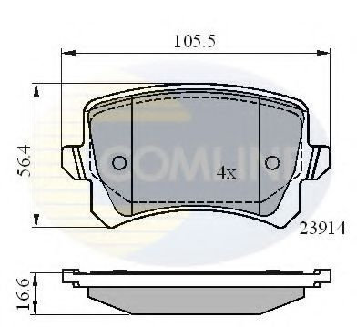 Set placute frana,frana disc SEAT ALHAMBRA (710, 711) (2010 - 2016) COMLINE CBP01712 piesa NOUA