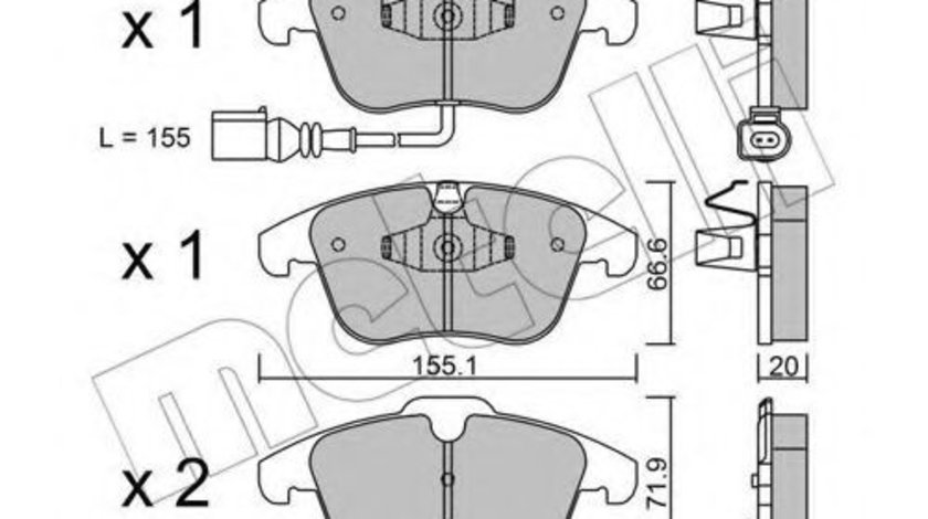 Set placute frana,frana disc SEAT ALHAMBRA (710, 711) (2010 - 2016) METELLI 22-0675-1 piesa NOUA