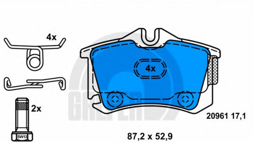 Set placute frana,frana disc SEAT ALHAMBRA (7V8, 7V9) (1996 - 2010) GALFER B1.G102-0549.2 piesa NOUA