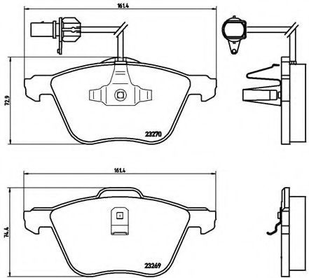Set placute frana,frana disc SEAT ALHAMBRA (7V8, 7V9) (1996 - 2010) BREMBO P 85 061 piesa NOUA