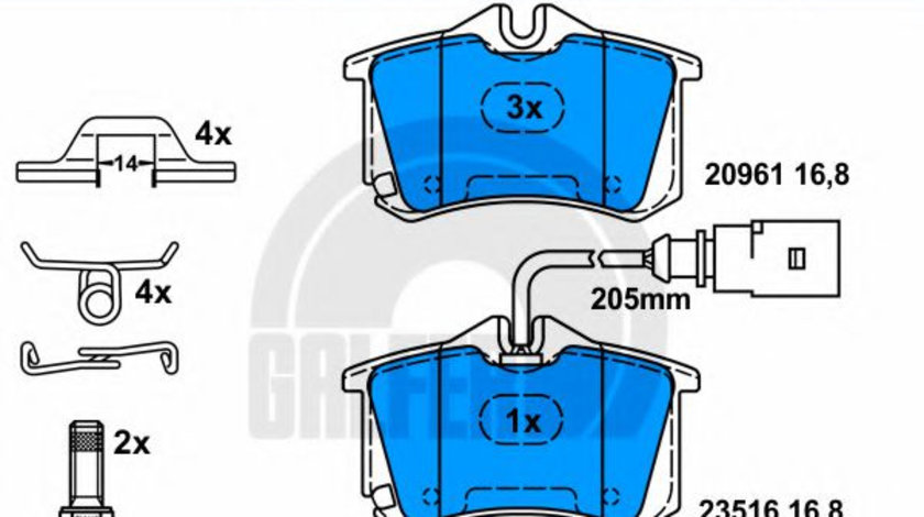 Set placute frana,frana disc SEAT ALHAMBRA (7V8, 7V9) (1996 - 2010) GALFER B1.G102-0564.2 piesa NOUA