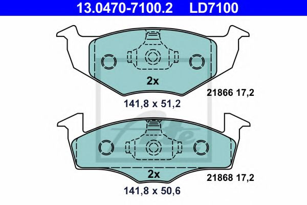 Set placute frana,frana disc SEAT AROSA (6H) (1997 - 2004) ATE 13.0470-7100.2 piesa NOUA