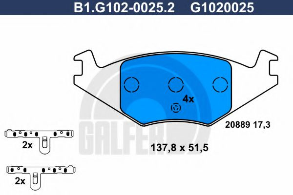 Set placute frana,frana disc SEAT CORDOBA (6K1, 6K2) (1993 - 1999) GALFER B1.G102-0025.2 piesa NOUA