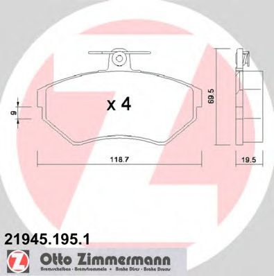 Set placute frana,frana disc SEAT CORDOBA Vario (6K5) (1996 - 1999) ZIMMERMANN 21945.195.1 piesa NOU...