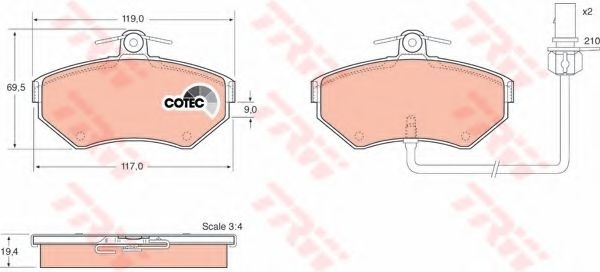 Set placute frana,frana disc SEAT EXEO (3R2) (2008 - 2016) TRW GDB1366 piesa NOUA