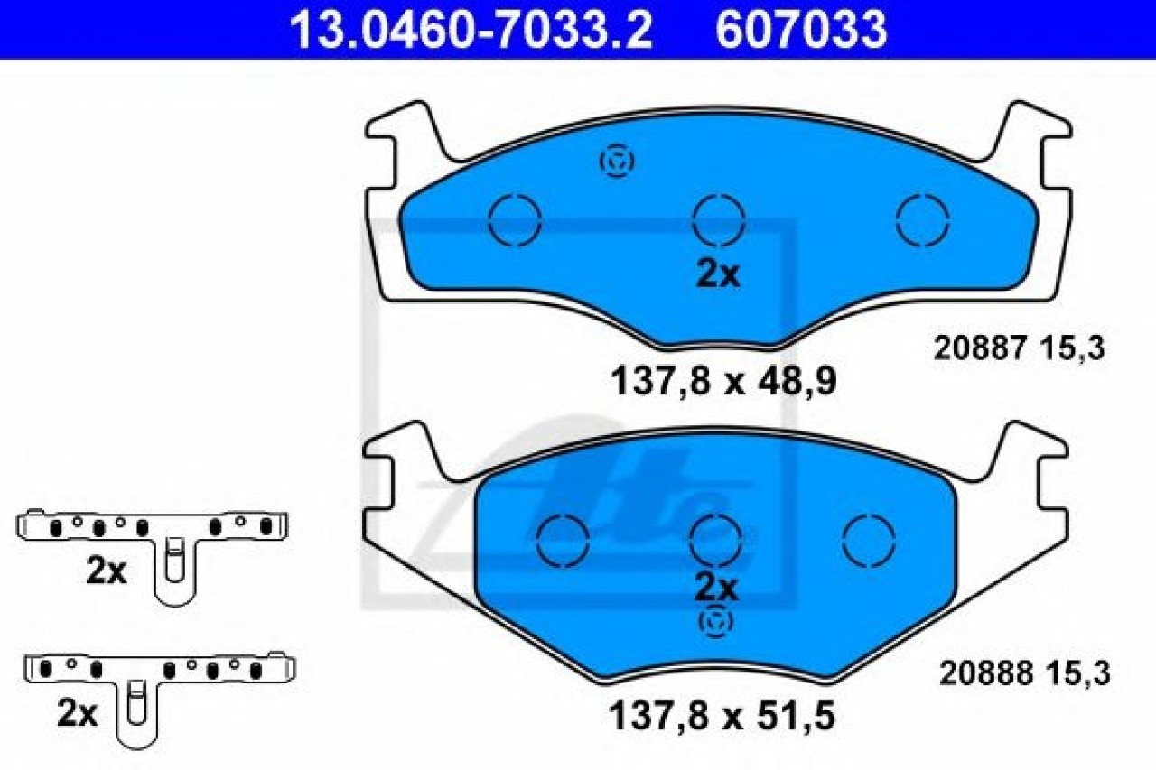 Set placute frana,frana disc SEAT IBIZA II (6K1) (1993 - 1999) ATE 13.0460-7033.2 piesa NOUA