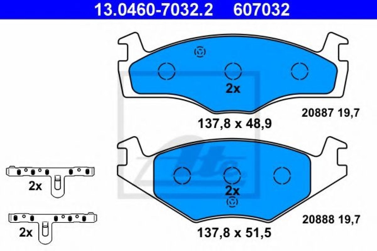 Set placute frana,frana disc SEAT IBIZA II (6K1) (1993 - 1999) ATE 13.0460-7032.2 piesa NOUA