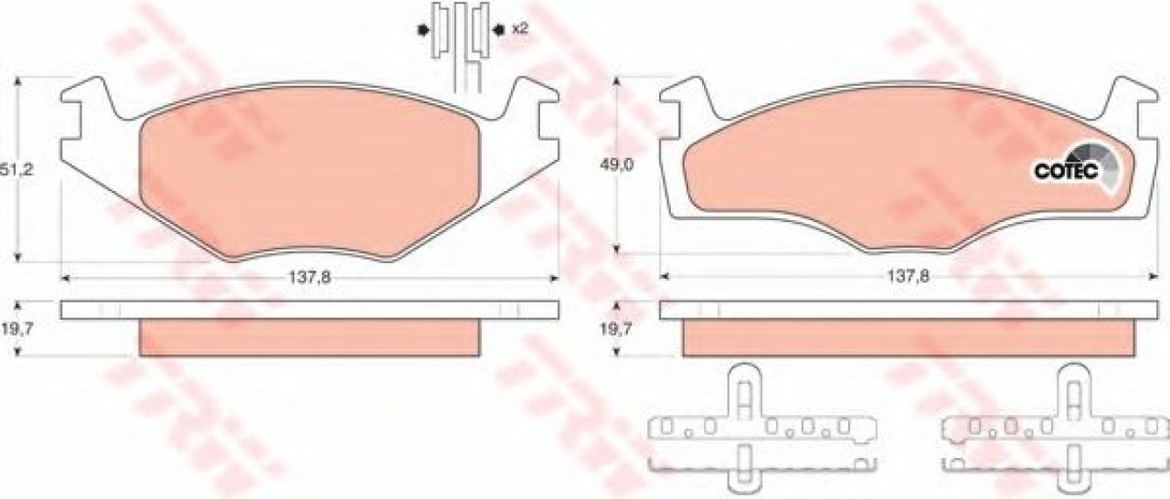 Set placute frana,frana disc SEAT IBIZA II (6K1) (1993 - 1999) TRW GDB454 piesa NOUA