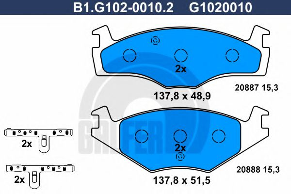Set placute frana,frana disc SEAT IBIZA II (6K1) (1993 - 1999) GALFER B1.G102-0010.2 piesa NOUA