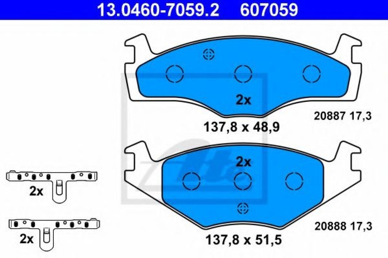 Set placute frana,frana disc SEAT IBIZA II (6K1) (1993 - 1999) ATE 13.0460-7059.2 piesa NOUA