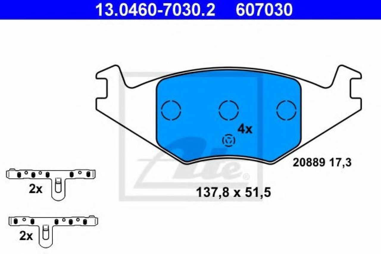 Set placute frana,frana disc SEAT IBIZA II (6K1) (1993 - 1999) ATE 13.0460-7030.2 piesa NOUA