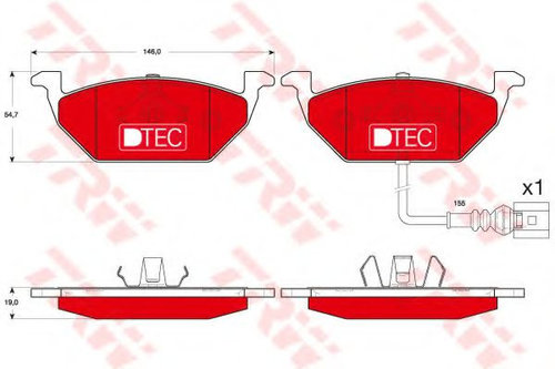 Set placute frana,frana disc SEAT LEON (1M1) (1999 - 2006) TRW GDB1658DTE piesa NOUA