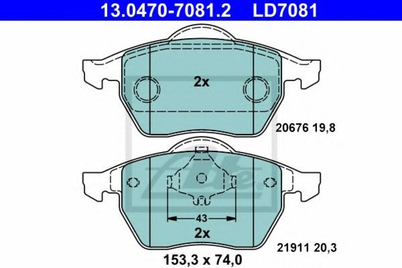 Set placute frana,frana disc SEAT LEON (1M1) (1999 - 2006) ATE 13.0470-7081.2 piesa NOUA