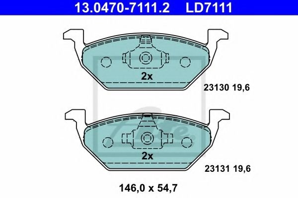 Set placute frana,frana disc SEAT LEON (1M1) (1999 - 2006) ATE 13.0470-7111.2 piesa NOUA