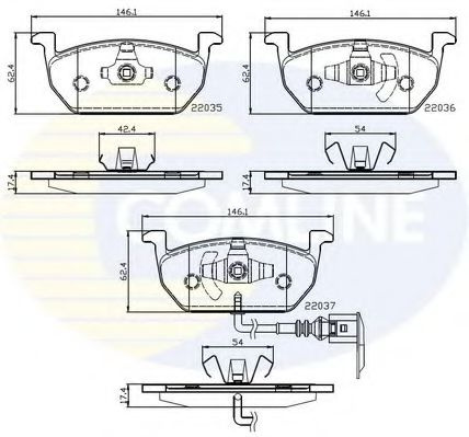 Set placute frana,frana disc SEAT LEON (5F1) (2012 - 2016) COMLINE CBP12224 piesa NOUA
