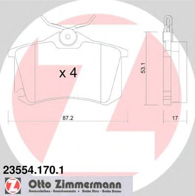 Set placute frana,frana disc SEAT LEON ST (5F8) (2013 - 2016) ZIMMERMANN 23554.170.1 piesa NOUA