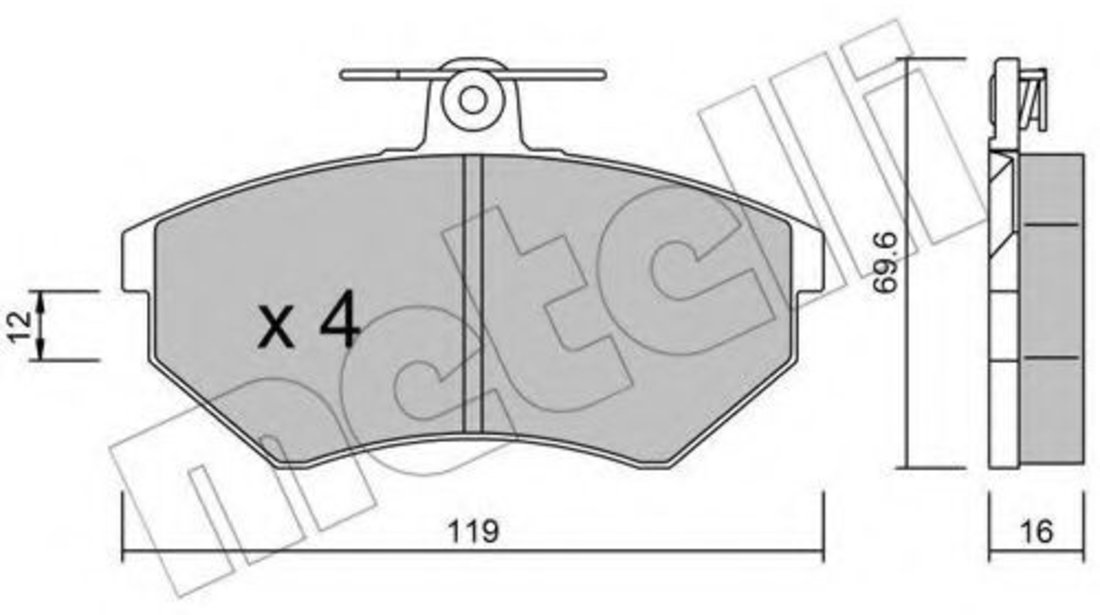 Set placute frana,frana disc SEAT TOLEDO I (1L) (1991 - 1999) METELLI 22-0050-0 piesa NOUA