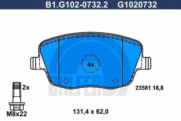 Set placute frana,frana disc SKODA FABIA I (6Y2) (1999 - 2008) GALFER B1.G102-0732.2 piesa NOUA