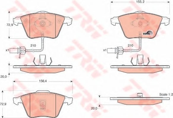 Set placute frana,frana disc SKODA FABIA I Combi (6Y5) (2000 - 2007) TRW GDB1528 piesa NOUA