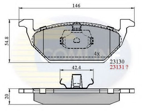 Set placute frana,frana disc SKODA FABIA II (2006 - 2014) COMLINE CBP0737 piesa NOUA