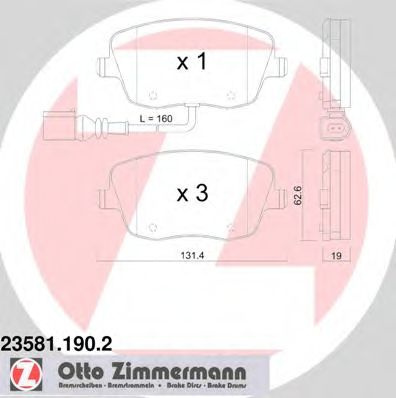 Set placute frana,frana disc SKODA FABIA II Combi (2007 - 2014) ZIMMERMANN 23581.190.2 piesa NOUA