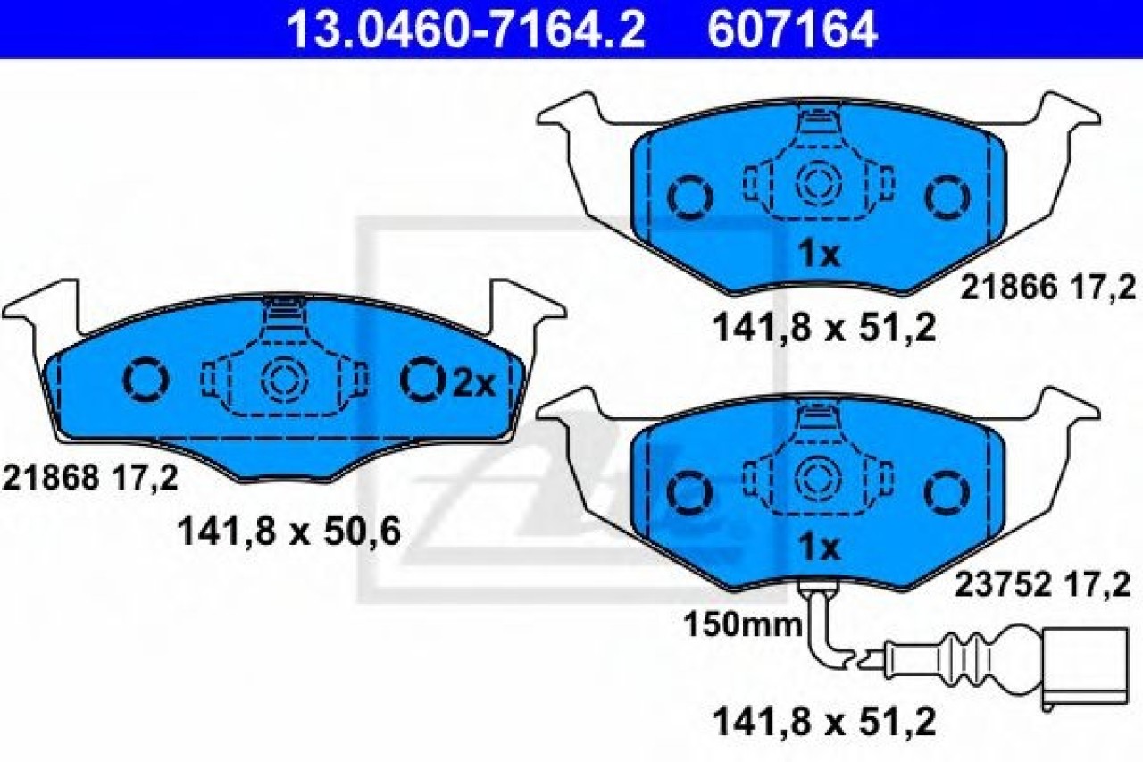 Set placute frana,frana disc SKODA FABIA II Combi (2007 - 2014) ATE 13.0460-7164.2 piesa NOUA
