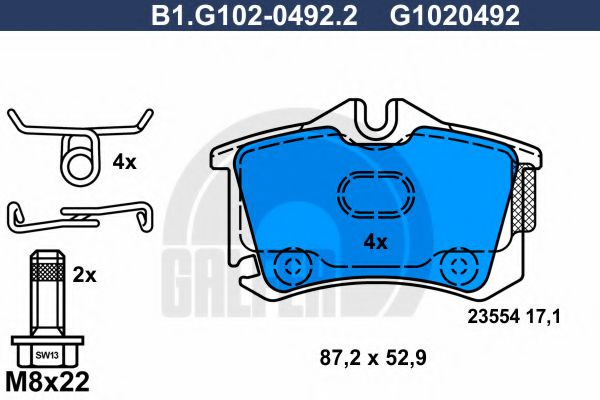 Set placute frana,frana disc SKODA FABIA II Combi (2007 - 2014) GALFER B1.G102-0492.2 piesa NOUA