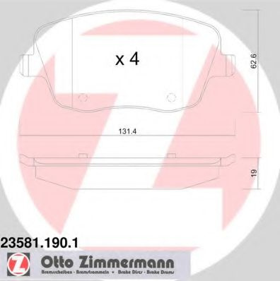 Set placute frana,frana disc SKODA FABIA II Combi (2007 - 2014) ZIMMERMANN 23581.190.1 piesa NOUA