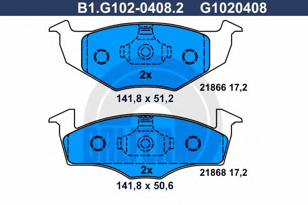 Set placute frana,frana disc SKODA FABIA II Combi (2007 - 2014) GALFER B1.G102-0408.2 piesa NOUA