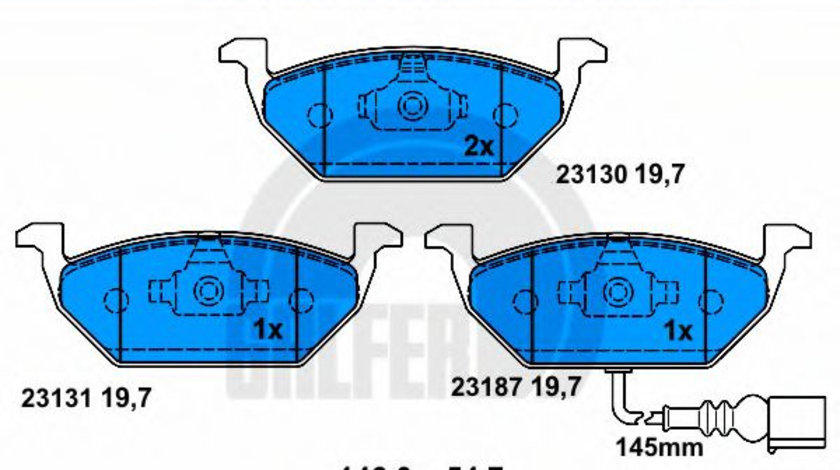 Set placute frana,frana disc SKODA OCTAVIA I (1U2) (1996 - 2010) GALFER B1.G102-0463.2 piesa NOUA