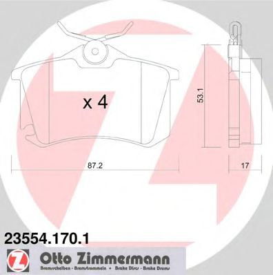 Set placute frana,frana disc SKODA OCTAVIA II (1Z3) (2004 - 2013) ZIMMERMANN 23554.170.1 piesa NOUA