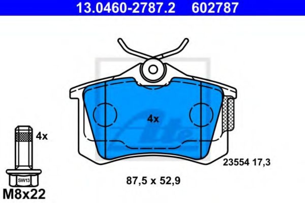 Set placute frana,frana disc SKODA OCTAVIA III (5E3) (2012 - 2016) ATE 13.0460-2787.2 piesa NOUA