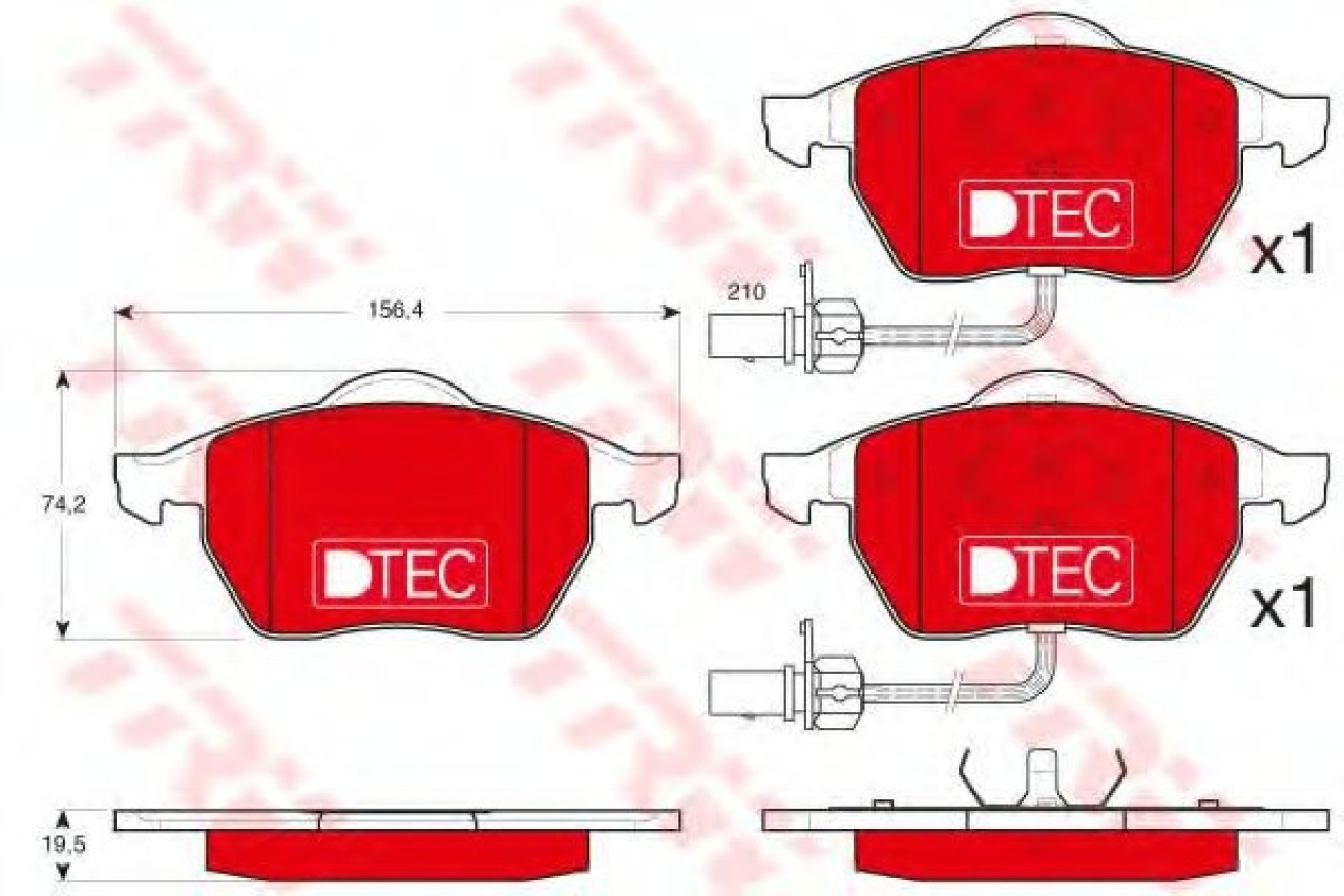 Set placute frana,frana disc SKODA SUPERB I (3U4) (2001 - 2008) TRW GDB1307DTE piesa NOUA
