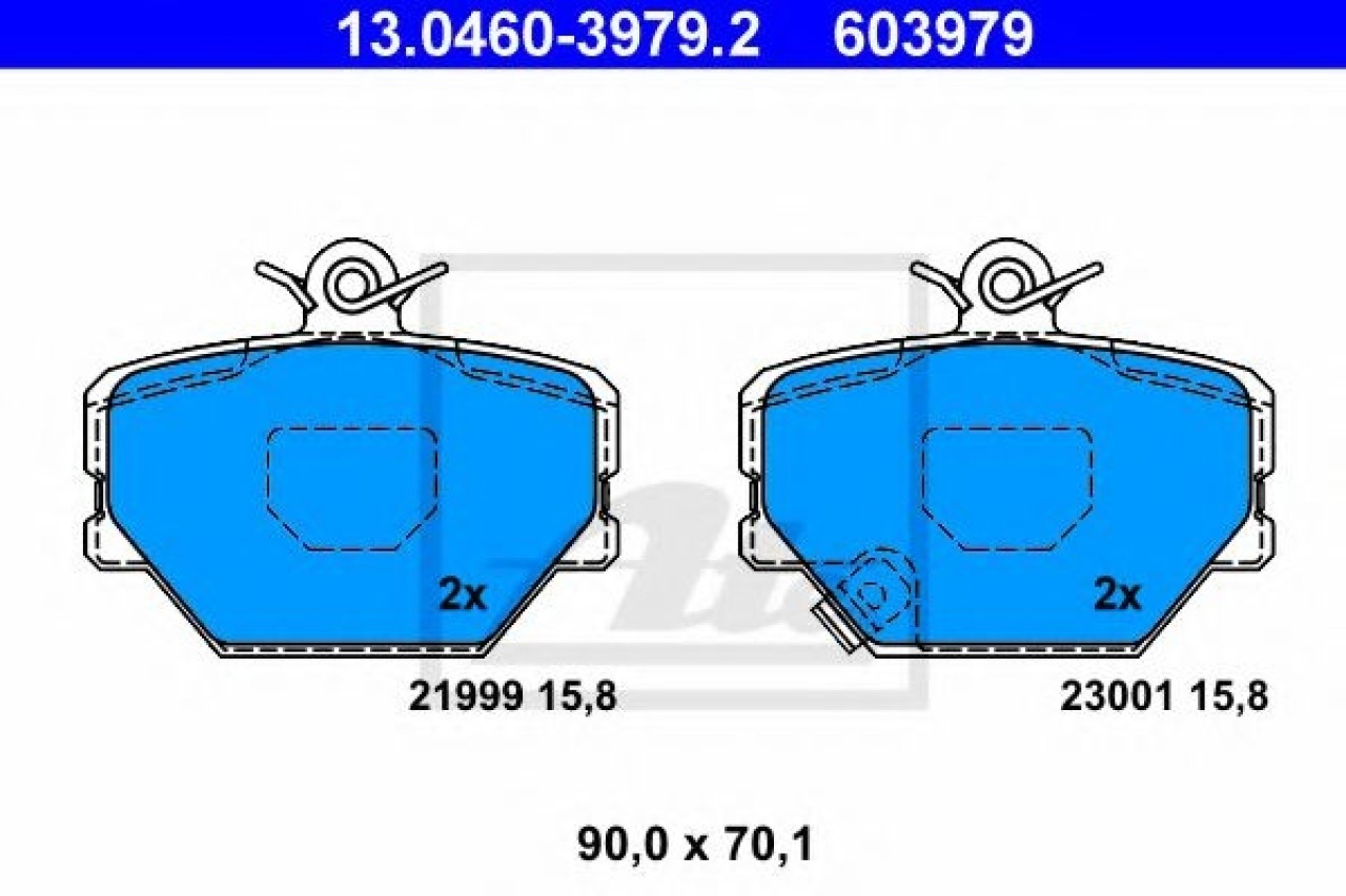 Set placute frana,frana disc SMART FORTWO Cabrio (450) (2004 - 2007) ATE 13.0460-3979.2 piesa NOUA