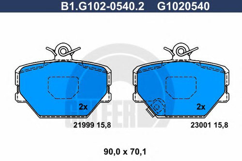 Set placute frana,frana disc SMART FORTWO Cupe (450) (2004 - 2007) GALFER B1.G102-0540.2 piesa NOUA