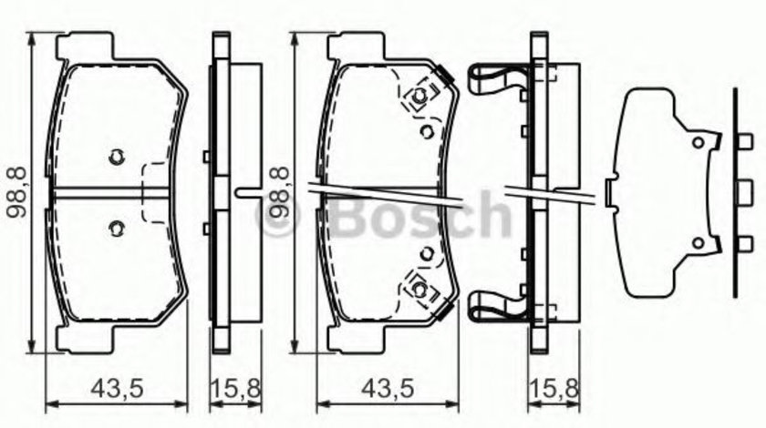 Set placute frana,frana disc SSANGYONG ACTYON I (2005 - 2011) BOSCH 0 986 494 237 piesa NOUA