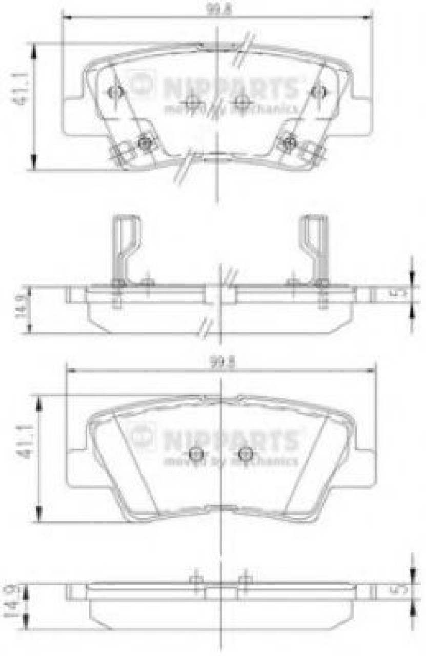 Set placute frana,frana disc SSANGYONG KORANDO (2010 - 2016) NIPPARTS N3610311 piesa NOUA