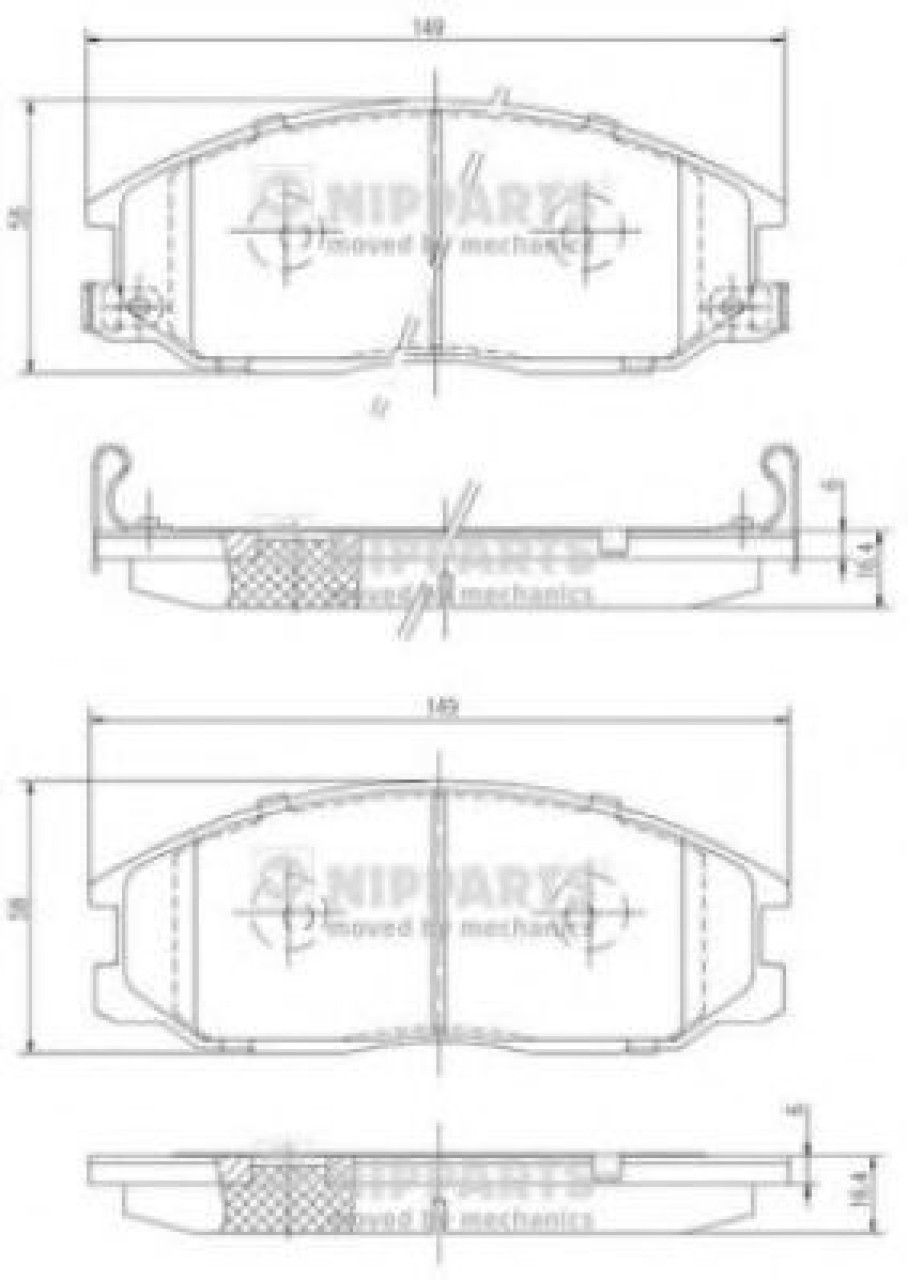 Set placute frana,frana disc SSANGYONG REXTON (GAB) (2002 - 2012) NIPPARTS J3600526 piesa NOUA