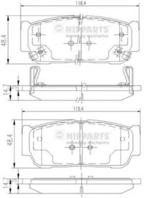 Set placute frana,frana disc SSANGYONG REXTON (GAB) (2002 - 2012) NIPPARTS N3610402 piesa NOUA