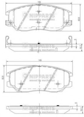 Set placute frana,frana disc SSANGYONG RODIUS (2005 - 2016) NIPPARTS J3600327 piesa NOUA