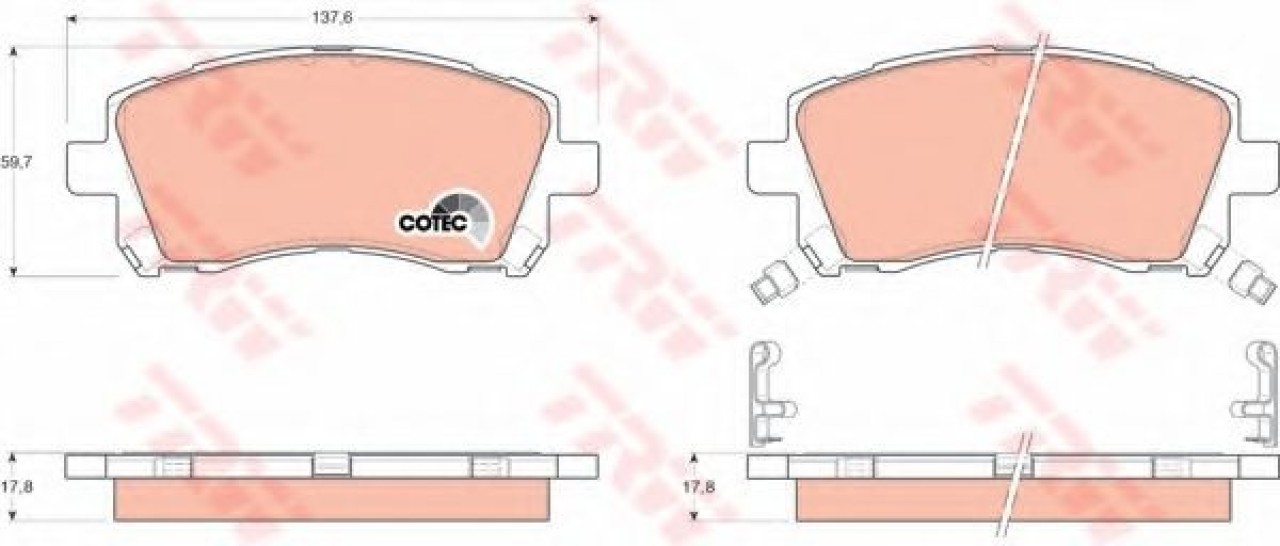 Set placute frana,frana disc SUBARU FORESTER (SF) (1997 - 2002) TRW GDB3217 piesa NOUA