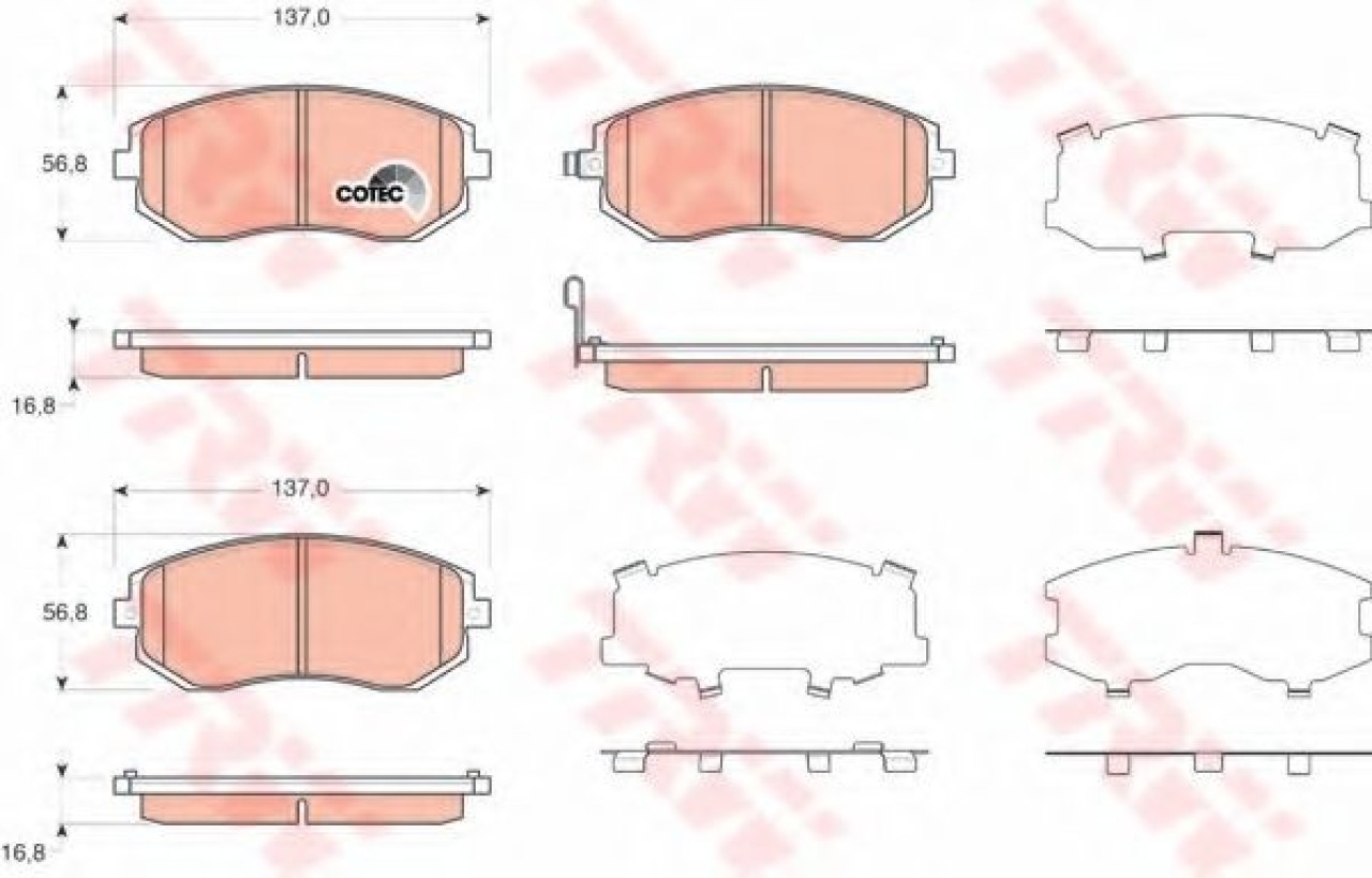 Set placute frana,frana disc SUBARU FORESTER (SH) (2008 - 2016) TRW GDB3371 piesa NOUA