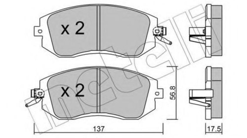 Set placute frana,frana disc SUBARU IMPREZA Hatchback (GP) (2011 - 2016) METELLI 22-0500-1 piesa NOUA