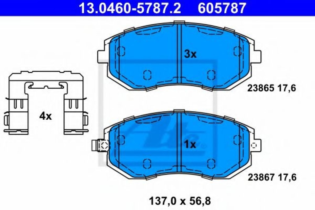 Set placute frana,frana disc SUBARU LEGACY IV (BL, BP) (2003 - 2016) ATE 13.0460-5787.2 piesa NOUA