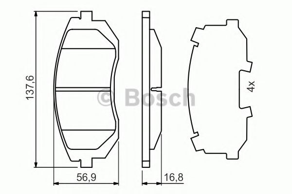 Set placute frana,frana disc SUBARU LEGACY IV (BL, BP) (2003 - 2016) BOSCH 0 986 494 653 piesa NOUA