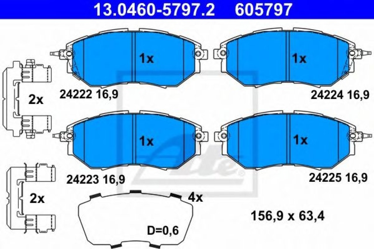 Set placute frana,frana disc SUBARU LEGACY IV Combi (BL, BP, B13) (2003 - 2016) ATE 13.0460-5797.2 piesa NOUA