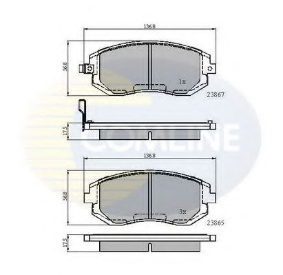 Set placute frana,frana disc SUBARU LEGACY IV Combi (BL, BP, B13) (2003 - 2016) COMLINE CBP31208 piesa NOUA