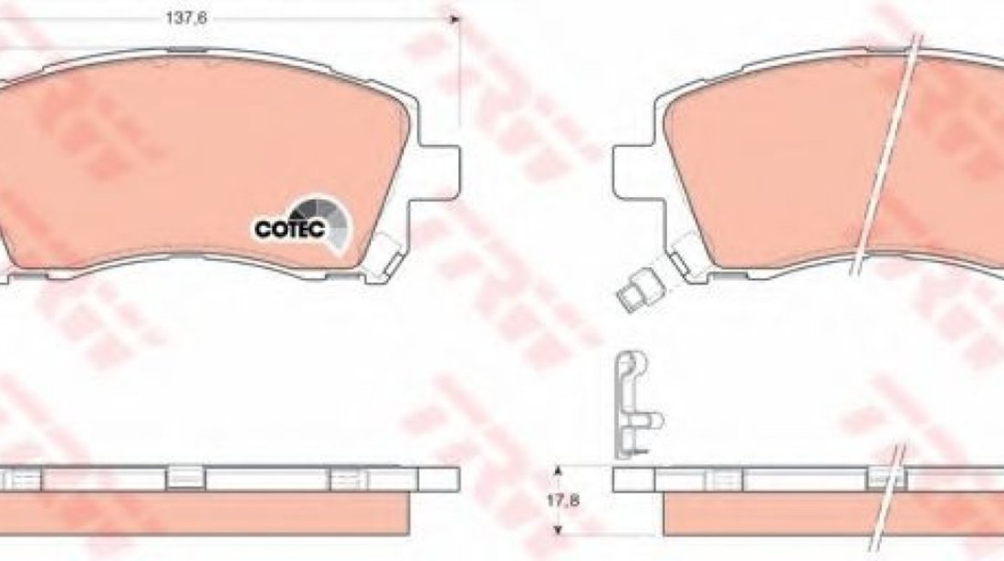 Set placute frana,frana disc SUBARU OUTBACK (BE, BH) (1998 - 2003) TRW GDB3217 piesa NOUA