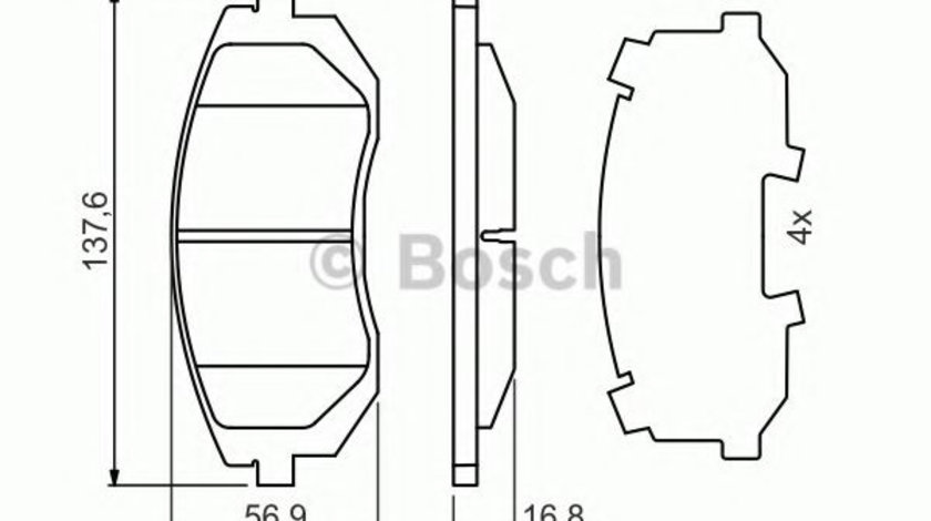 Set placute frana,frana disc SUBARU OUTBACK (BL, BP) (2003 - 2009) BOSCH 0 986 494 653 piesa NOUA