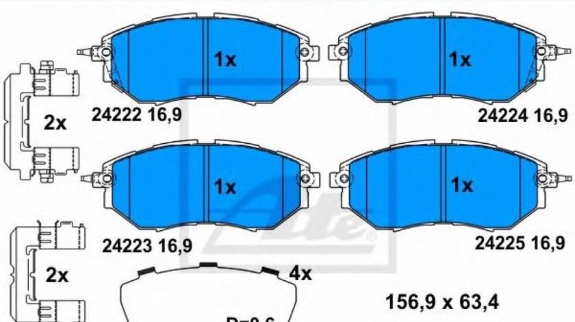 Set placute frana,frana disc SUBARU OUTBACK (BL, BP) (2003 - 2009) ATE 13.0460-5797.2 piesa NOUA